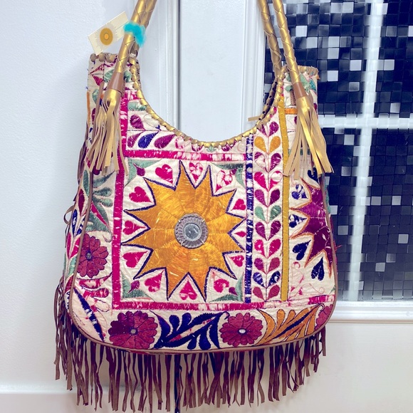Hand Crafted Handbags - 💕 Handmade bohemian Indian Pakistani style large hobo boho bag 💕